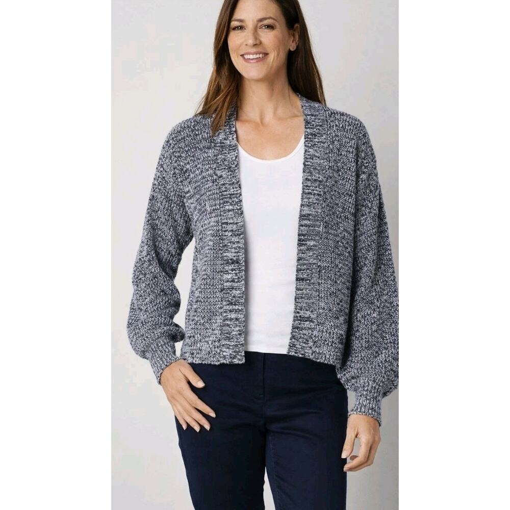 Liz Claiborne Womens Cozy Knit Navy Open Blue Cardigan Long Sleeve Size M NWT